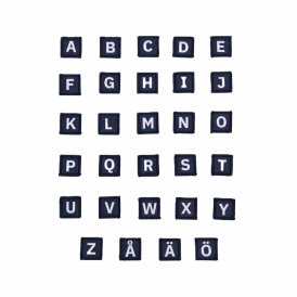 Patchar - Bokstäver A-Ö/siffror 0-9 Navy